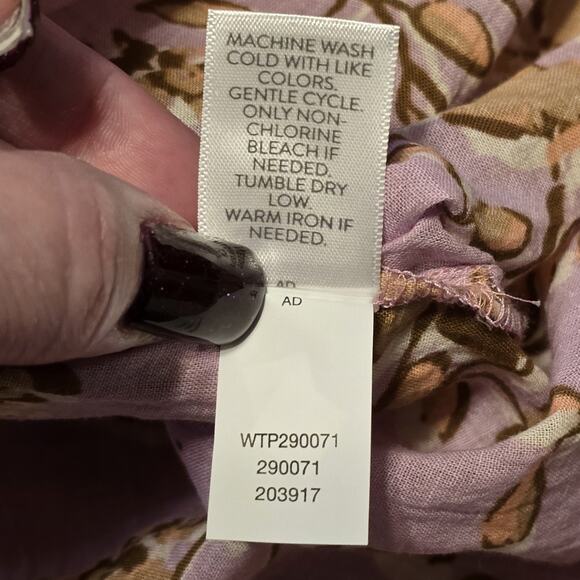 J Jill Womens Button Up Shirt Size 2X Pink Floral Print Long Sleeves Lightweight - Picture 5 of 11